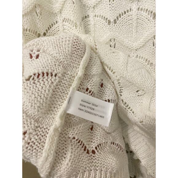 Marine Layer Archive Hazel Knit Matching Set Small Crochet Top Wide Leg Pant - Picture 11 of 16